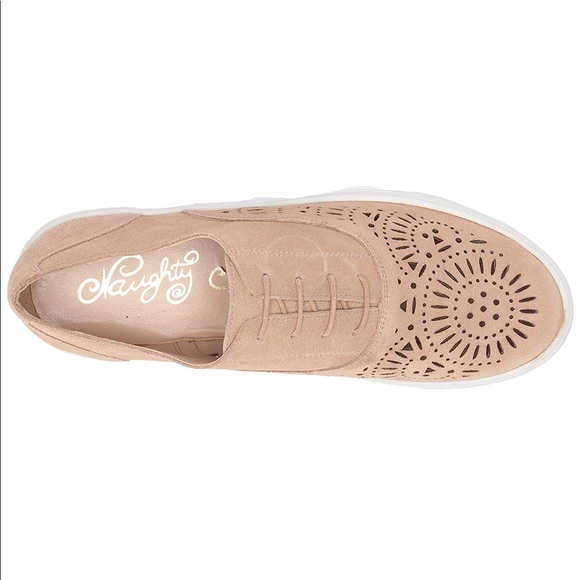 Tan Perforated Genuine Suede Fashion Sneakers - Picture 4 of 5